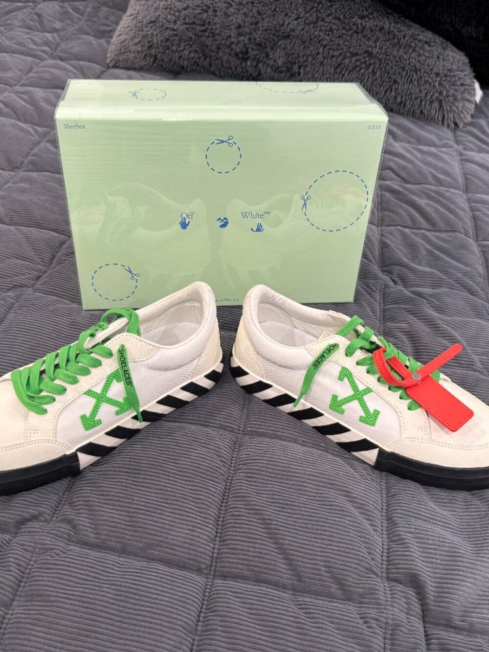 Off White low Vulcanized suede/canvas sneakers